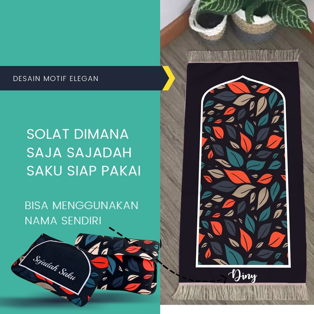 Sajadah Saku ophilie Traveling Printing Premium Madinah Lipat Travelling BISA CUSTOM NAMA