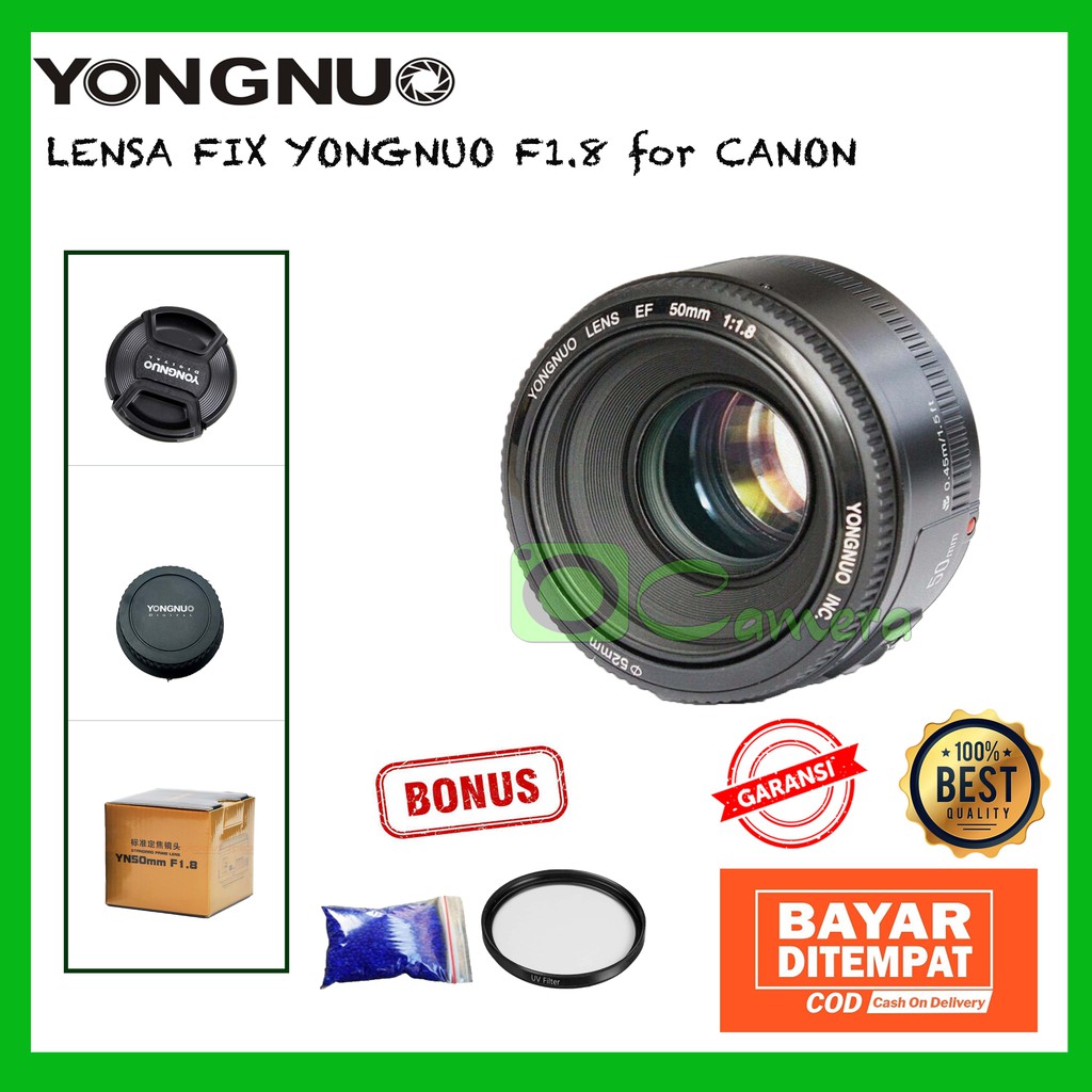 Lensa Fix Yongnuo 50mm f1.8 for canon - Lensa Fix Canon