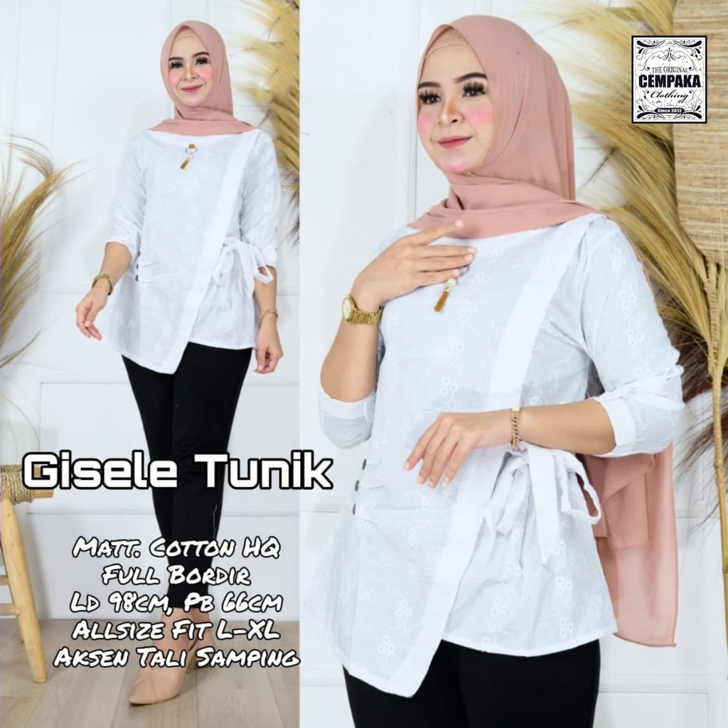 Baju Atasan Tunik Wanita Warna Putih Full Bordir | Baju ...