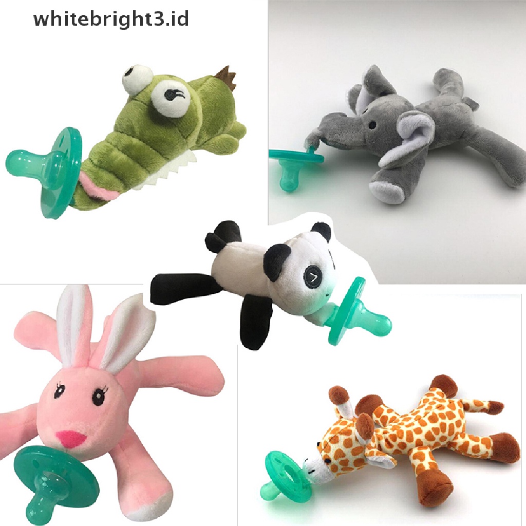 (whitebright3.id) Empeng / Dot Silikon Aksen Boneka Plush Jerapah BPA Free Untuk Bayi