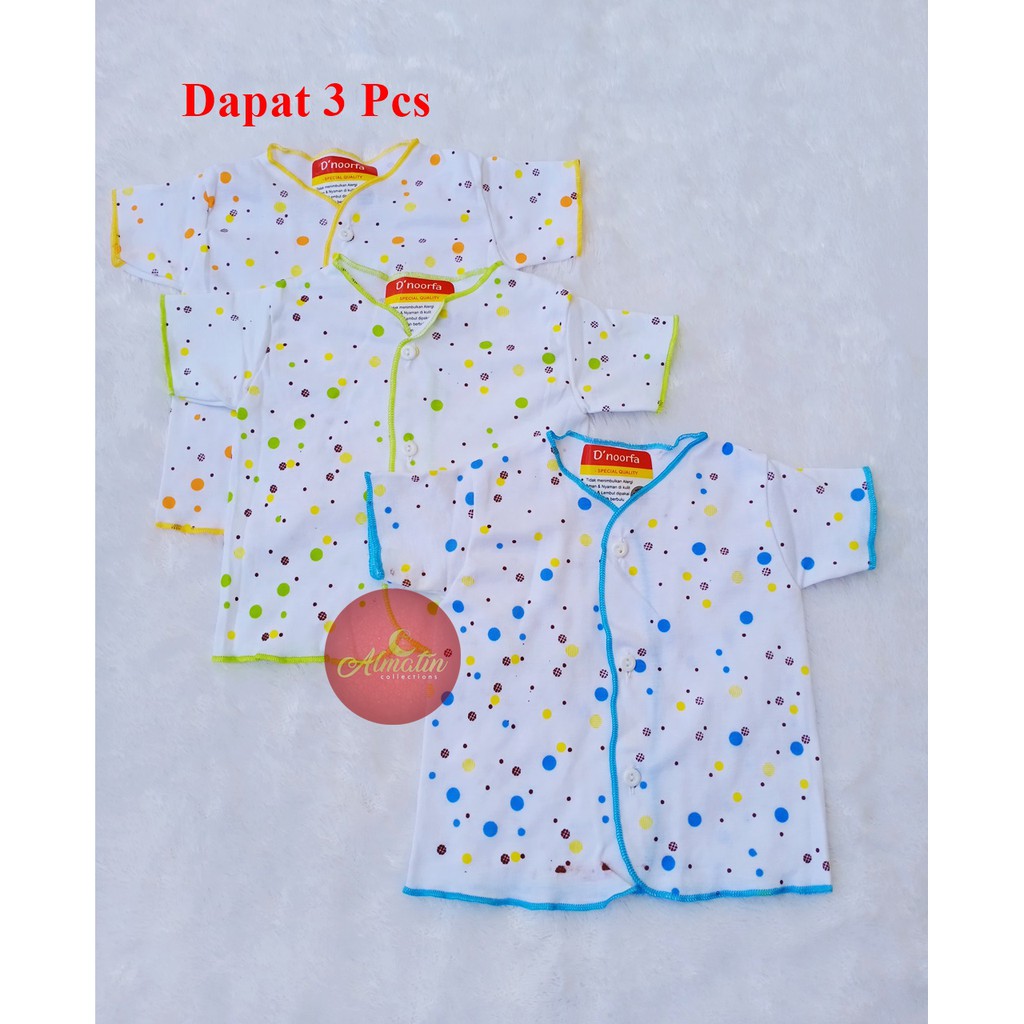 Baju Bayi Baru Lahir Newborn/3pcs Baju Bayi/Baju Bayi SNI Tangan Pendek Dapat 3