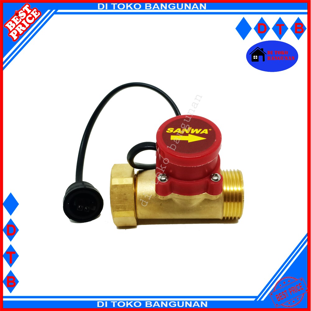 Flow Switch Otomatis Elektrik Pompa Air Booster Dorong 3/4&quot; dan 1&quot; Sanwa Japan