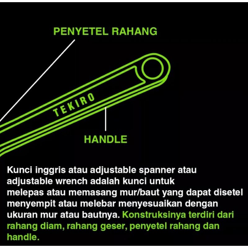 TEKIRO Kunci Inggris 8 10 12  Inch Adjustable Wrench 8&quot; 10&quot; 12&quot; Alat Mengencangkan Melepas Mur Baud