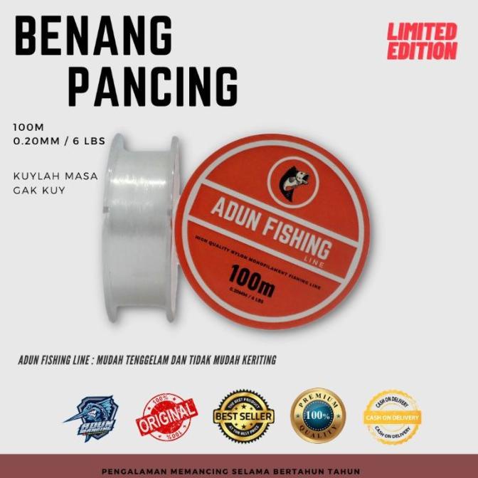 senar pancing nilon monofilament adun fishing line 100m untuk mancing
