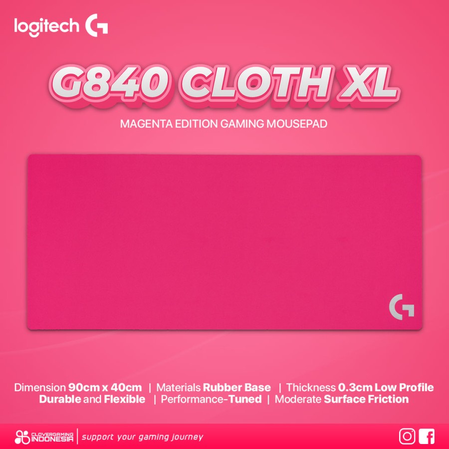 Logitech G840 Cloth XL (900 x 400 x 3mm) - Gaming Mousepad