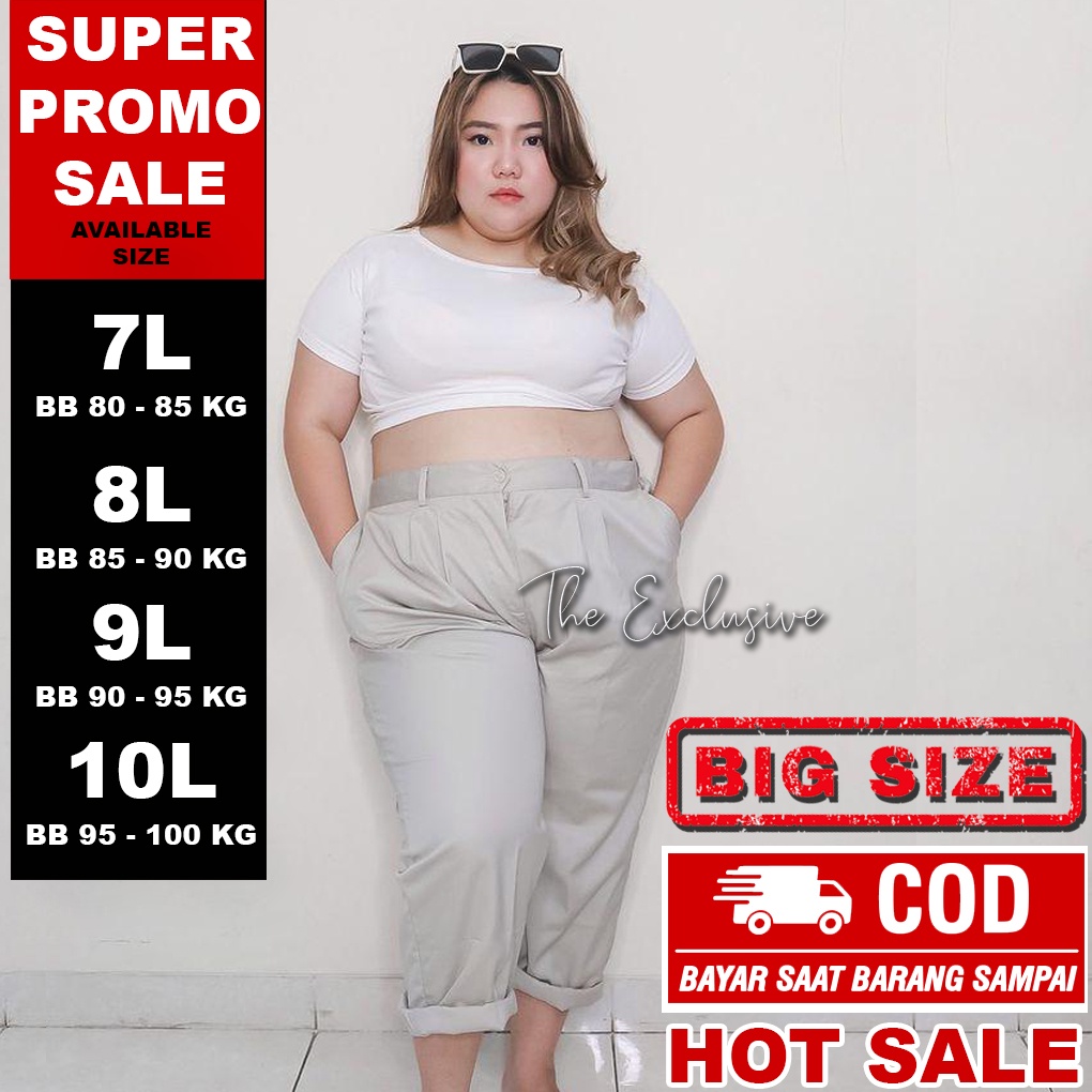 JUMBO BAGGY PANTS BB 75 KG - 110 KG CELANA PANJANG WANITA CELANA BAHAN WANITA CELANA KERJA WANITA