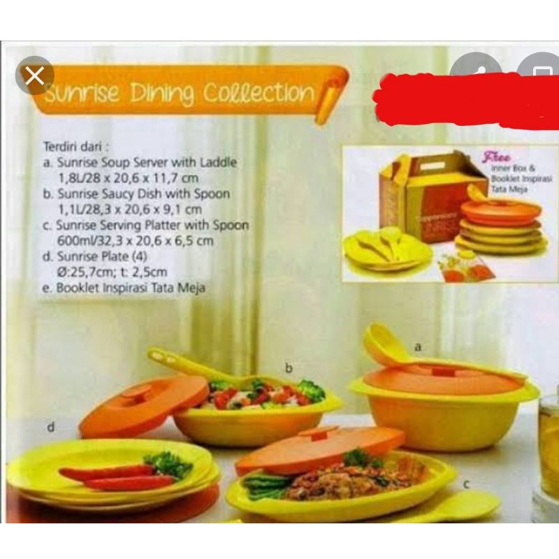 sunrise dinning set tupperware /wadah lauk prasmanan tupperware