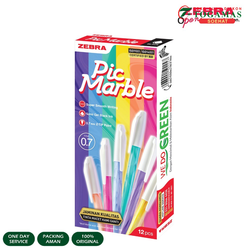 

Zebra Picmarble Semi Gel 0.7mm - isi 12 pcs