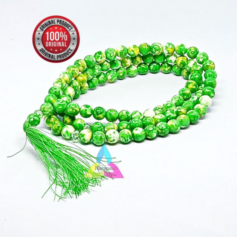 TASBIH BATU PIRUS HIJAU ASLI ISI 99