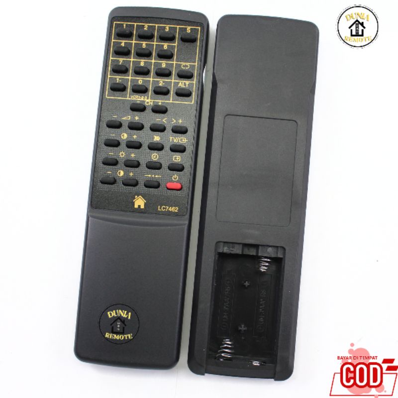 Remot / REMOTE SANYO TV TABUNG 7462 Hitam tanpa setting