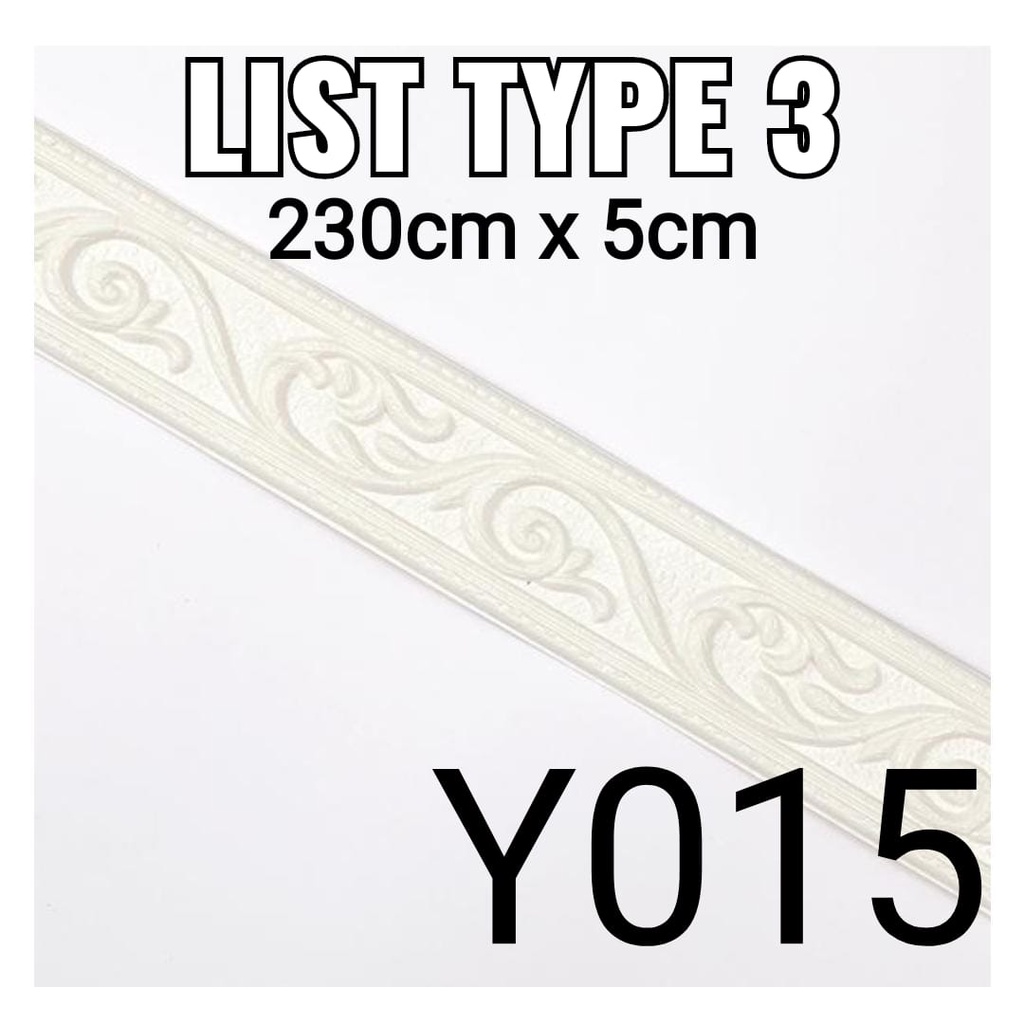 Wallpaper Foam 3D List / Stiker Dinding Atas / Wall Sticker List - 5MM-Klasik Putih Y015