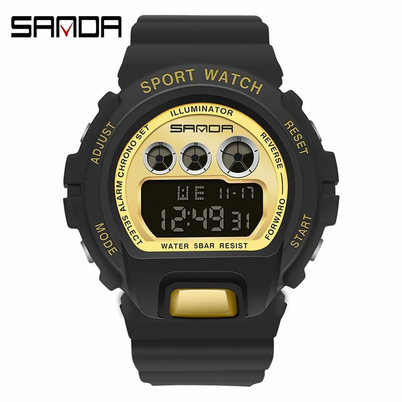 SANDA 2018 WARNA FAVORIT PILIHAN Jam Tangan Wanita Pria Digital Sport EL Backlight Tali Rubber Anti air