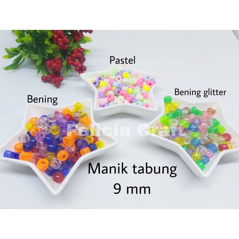 20gram. Manik bulat tabung warna pastel 9mm