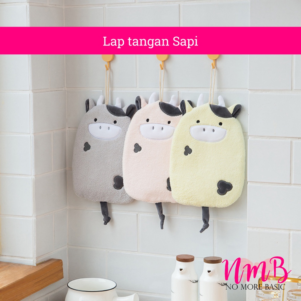 Lap Tangan Gantung Karakter Sapi / Handuk Tangan Gantung Karakter Sapi / Handuk Anak / Hand Towel