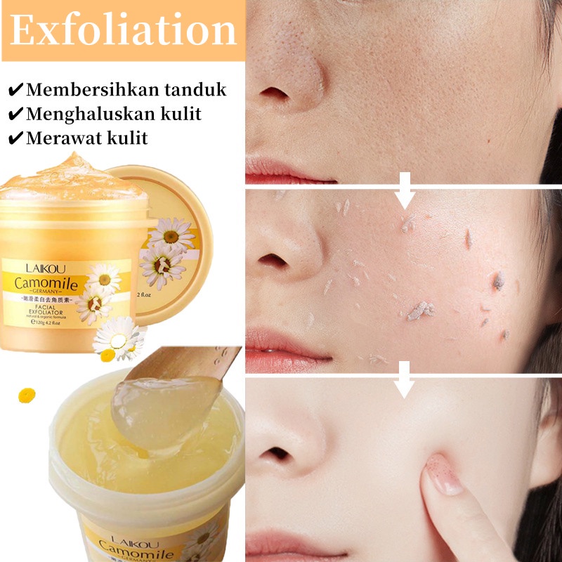 Scrub wajah Krim eksfoliasi wajah face scrub120g pemutih Pelembab kontrol minyak pembersih komedo mengecilkan poripori