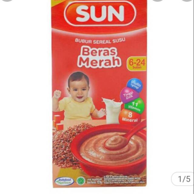 

Sun bubur sereal susu rasa beras merah 120gr