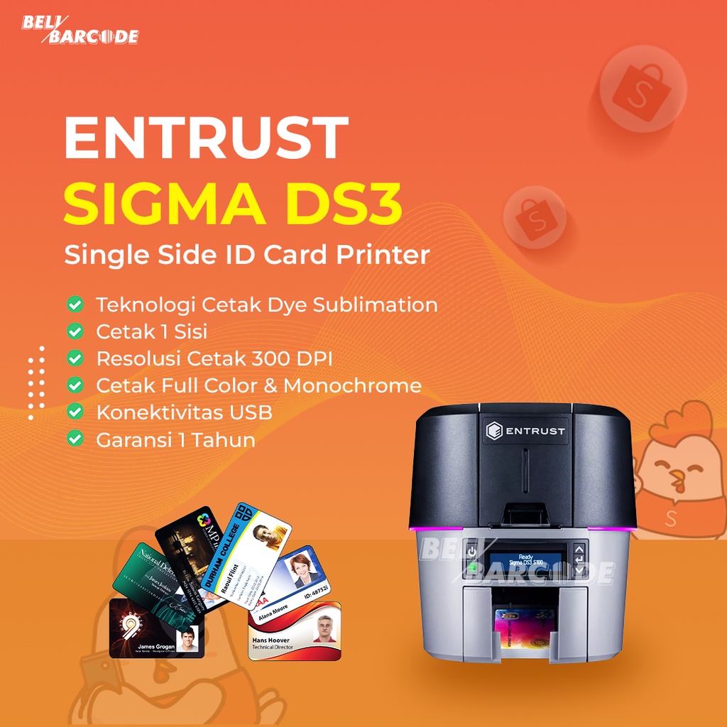 Printer ID Card Entrust Datacard Sigma DS 3 Single Side USB + Ethernet