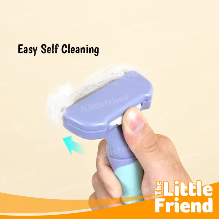 Sisir Deshedding Bulu Rontok Kucing Anjing Hewan ONE CLICK AUTO CLEAN