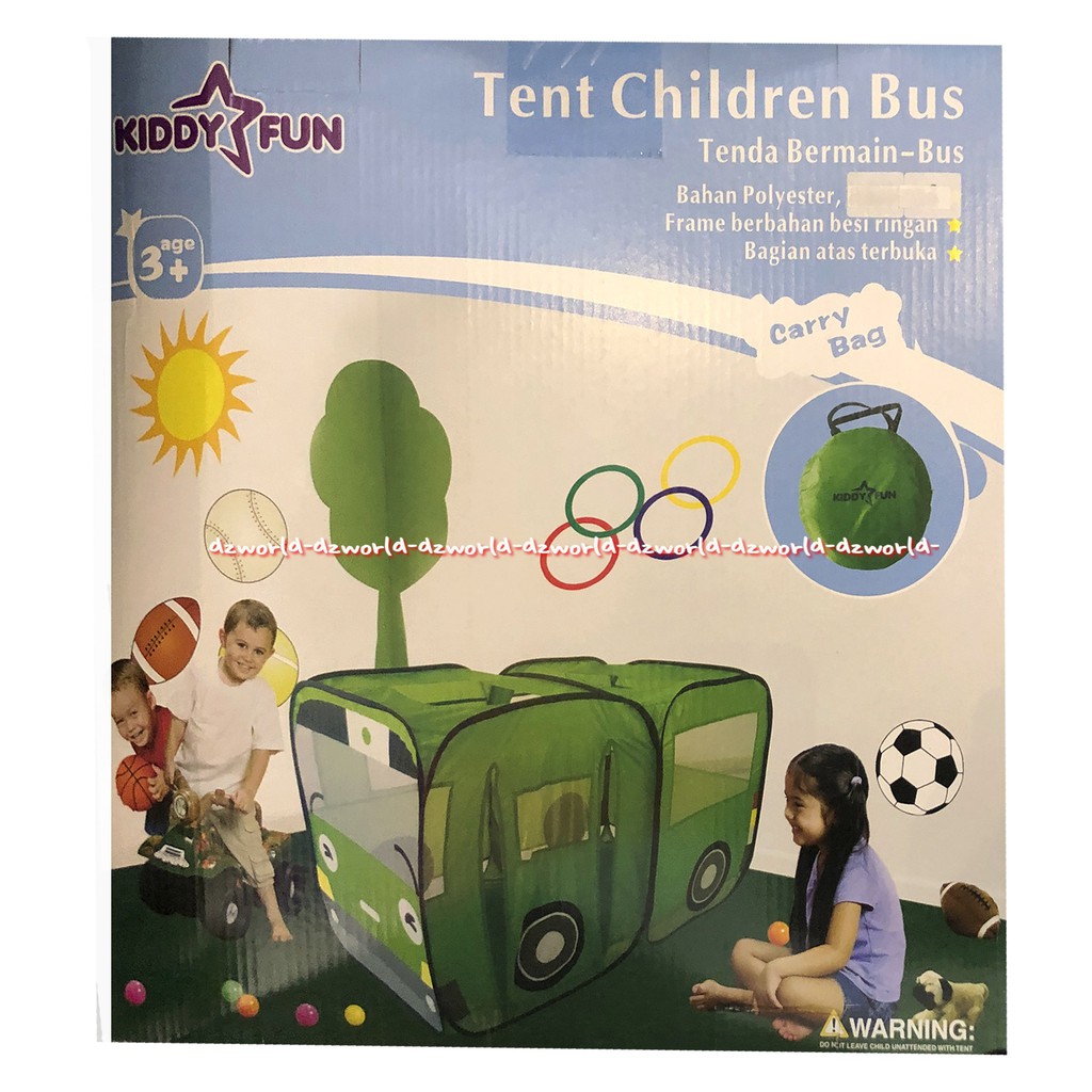 Kiddy Fun Tent Children Train Tenda  Bermain Model Bus Hijau