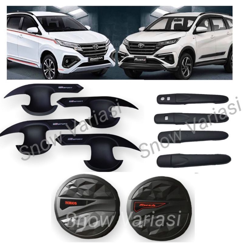 Paket Outer Handle Tank Cover All New Rush Terios 2018 2020 2022 2023 Gr Sport Hitam