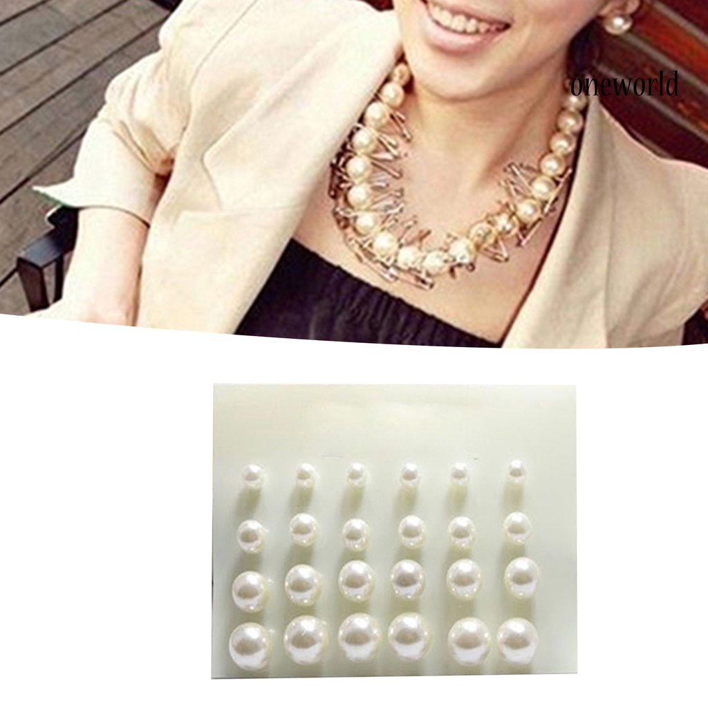 OW@ 12 Pairs Attractive Elegant Faux Pearl All-match Ear Stud for Party