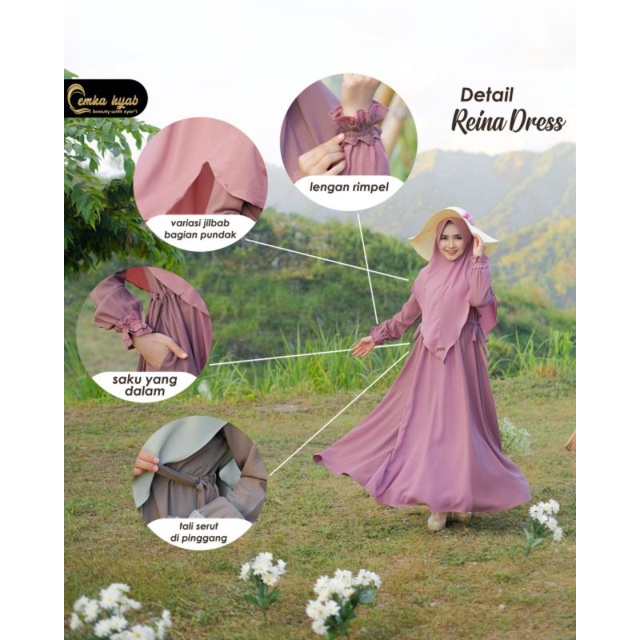 GAMIS SET REINA DRESS ORIGINAL BY EMKA HIJAB