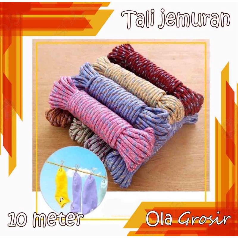TALI JEMURAN 10m TALI NILON meter tali nilon tali anyam tali tambang kecil tali kuncir