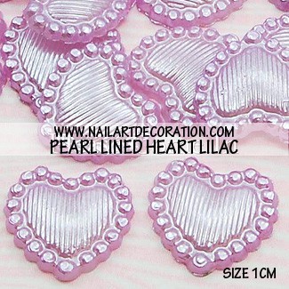 DEKORASI SLIME / CLAY / NAIL ART PEARL LINED HEART