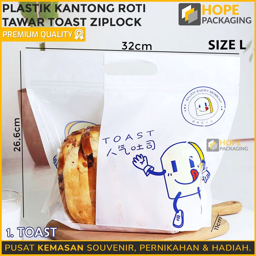 [ ISI 5 PCS ] Plastik Ziplock Transparant / Kantong Plastik Roti Tawar / Toast Kemasan Plastik Roti Zipper