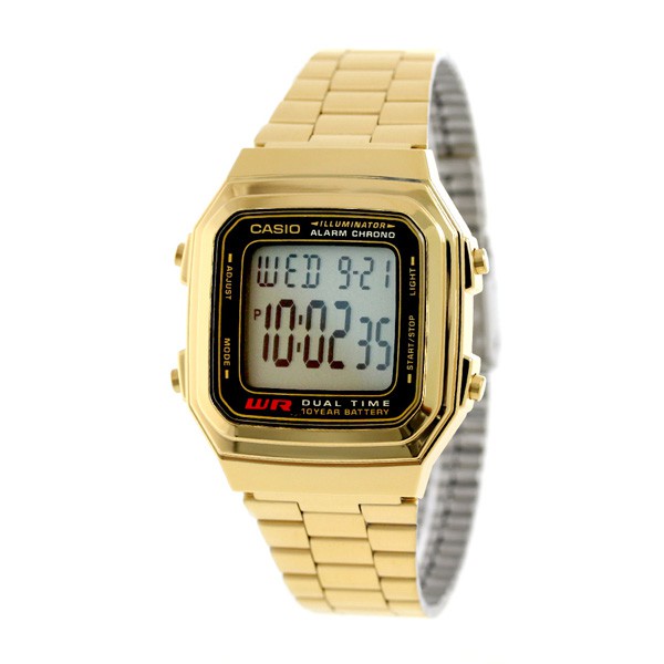 ARLOJI JAM TANGAN CASUAL ILLUMINATOR DIGITAL CASIO GOLD VINTAGE RETRO PRIA ORIGINAL ORI A178WGA-1ADF