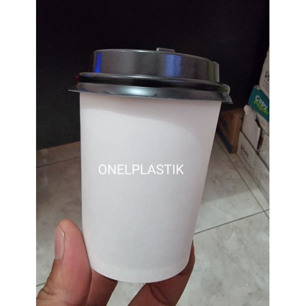 Hot Paper Cup Polos / Gelas Kertas Polos 8 &amp; 9 Oz- tanpa tutup @ 50 pcs