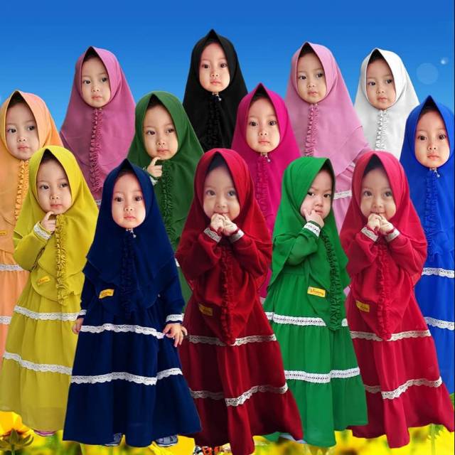 Gamis Set Canda By Victory Usia 2 12th Gamis Syar I Anak Full Ceruty Babydol Shopee Indonesia