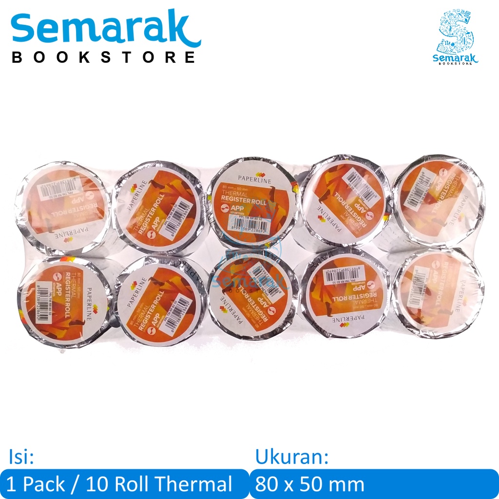 

PaperLine Thermal Register Kertas Roll Kasir 80 x 50 mm [1 Pack]