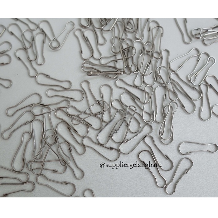 spacer Kait bohlam / kokot bohlam 18mm SILVER bahan ujung tali masker