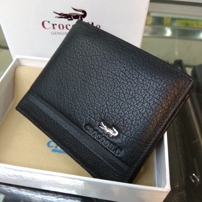 [tas] Dompet Pria Kulit Asli Crocodile C1201-12 Black Terlaris d77w14w
