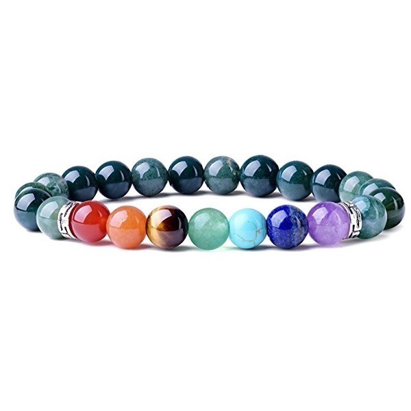 Gelang 7 Chakra Healing Properties Gelang Yoga Stretch Natural Gemstone Energy Crystal