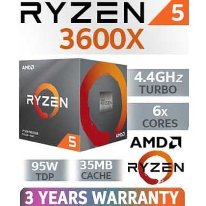 AMD Ryzen5 3600X 3.8Ghz Up To 4.4Ghz Cache 32MB 95W AM4 [Box] - 6 Core