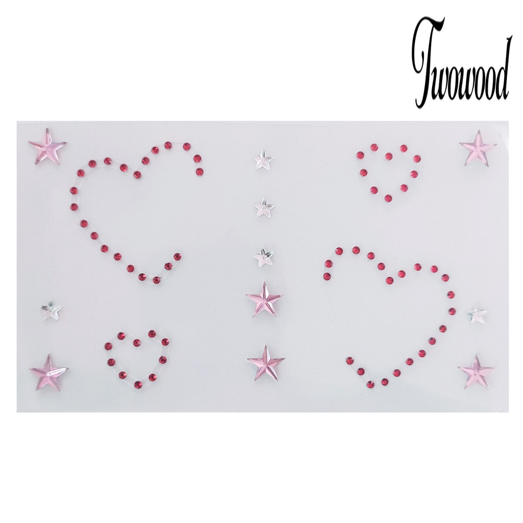Twowood Stiker Tattoo Wajah Temporer Bahan Plastik Untuk Pesta