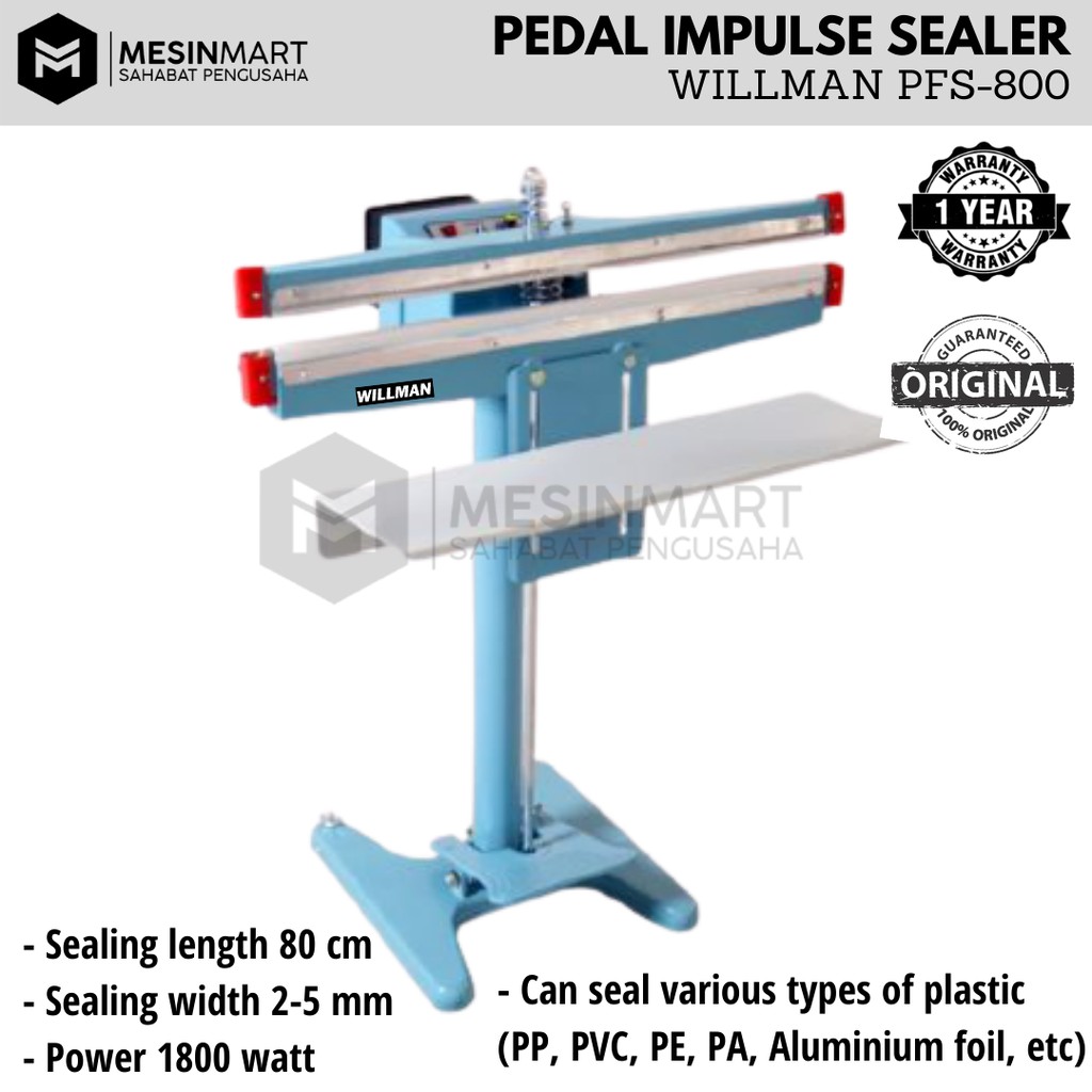 Mesin Press Plastik Injak Pedal Impulse Foot Sealer 80cm PFS-800 80 cm