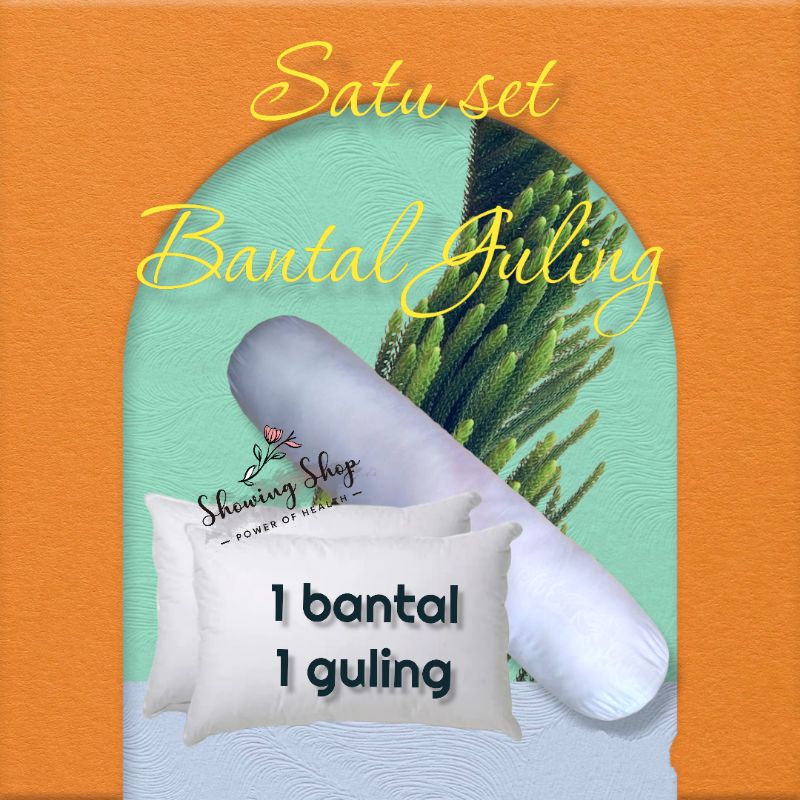 Satu Set Bantal dan Guling Putih | Dacron | Cushion | Kamar Tidur | Showing Shop