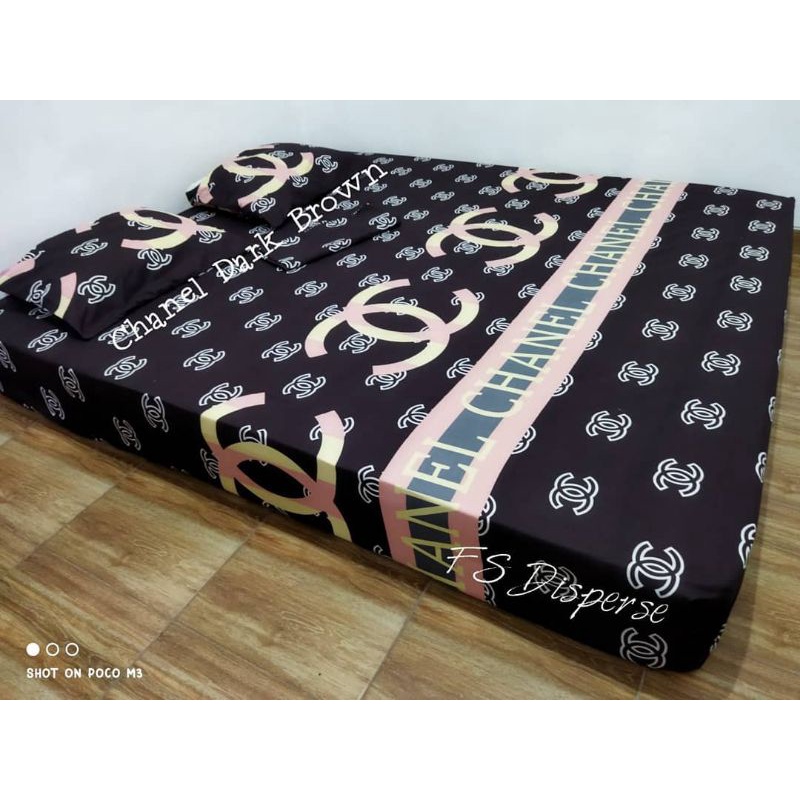 GROSIR SEPREI Murah Homemade motif Chanel Dark Brown