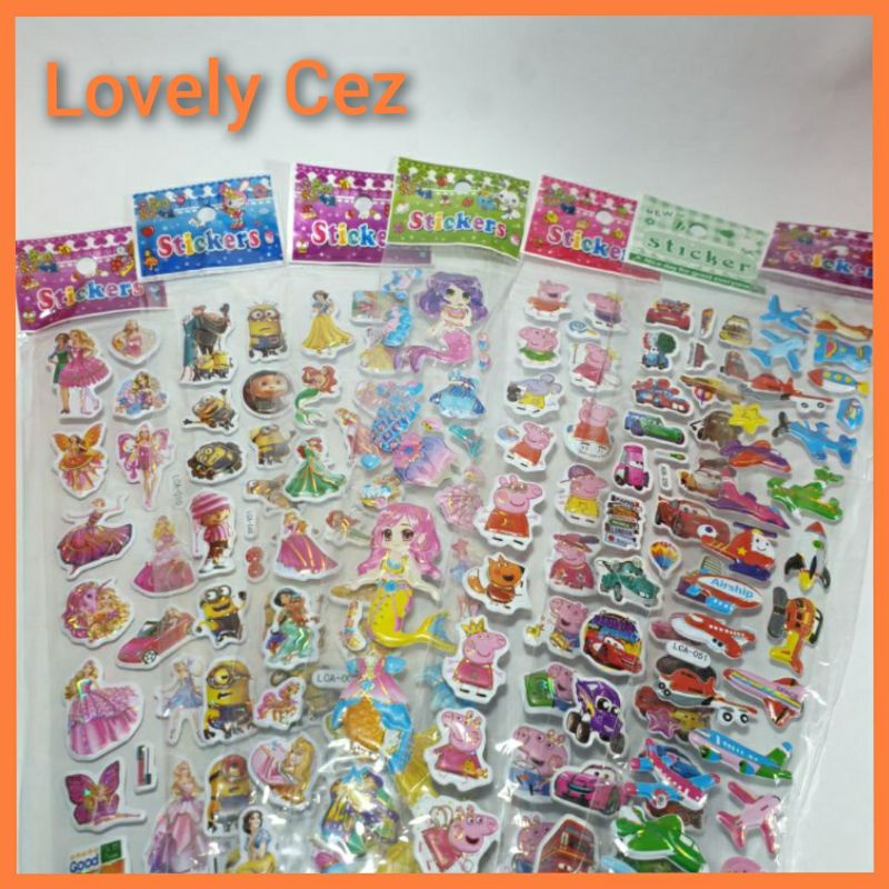 Sticker Timbul Panjang Karakter Princess Superher Lucu