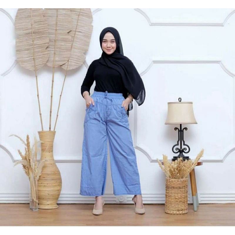 Kulot Jeans / Celana Kulot Jeans / Kulot Basic Jeans / Kulot Jeans Dewasa Murah / Kulot Murah