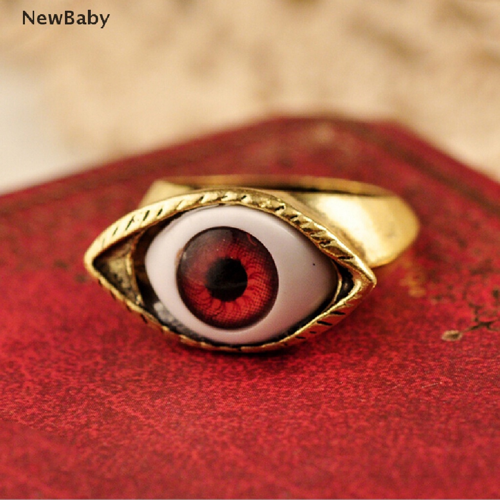 Cincin Desain Mata Vampire Gaya Vintage Retro Punk Gothic Untuk Wanita