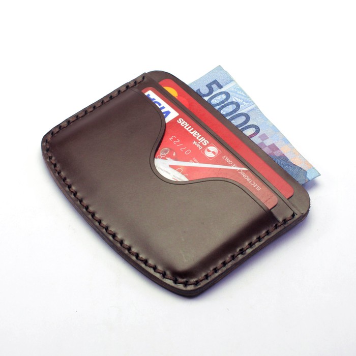 Dompet Kartu Dua Warna Card Wallet - Slim Wallet Jahit Tangan