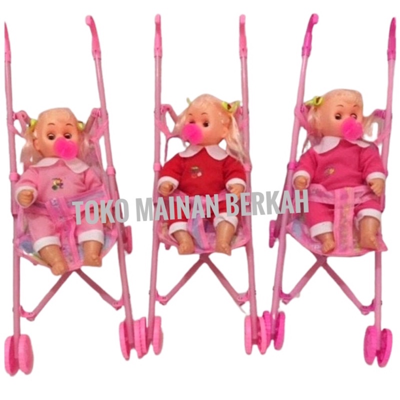 BONEKA BAYI TROLI BAYI BISA NANGIS