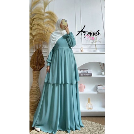 Terbaru Gamis Polos Arrona Dress/Gamis Arona Drees Bahan Ceruty Baby Doll ,Fajar collection
