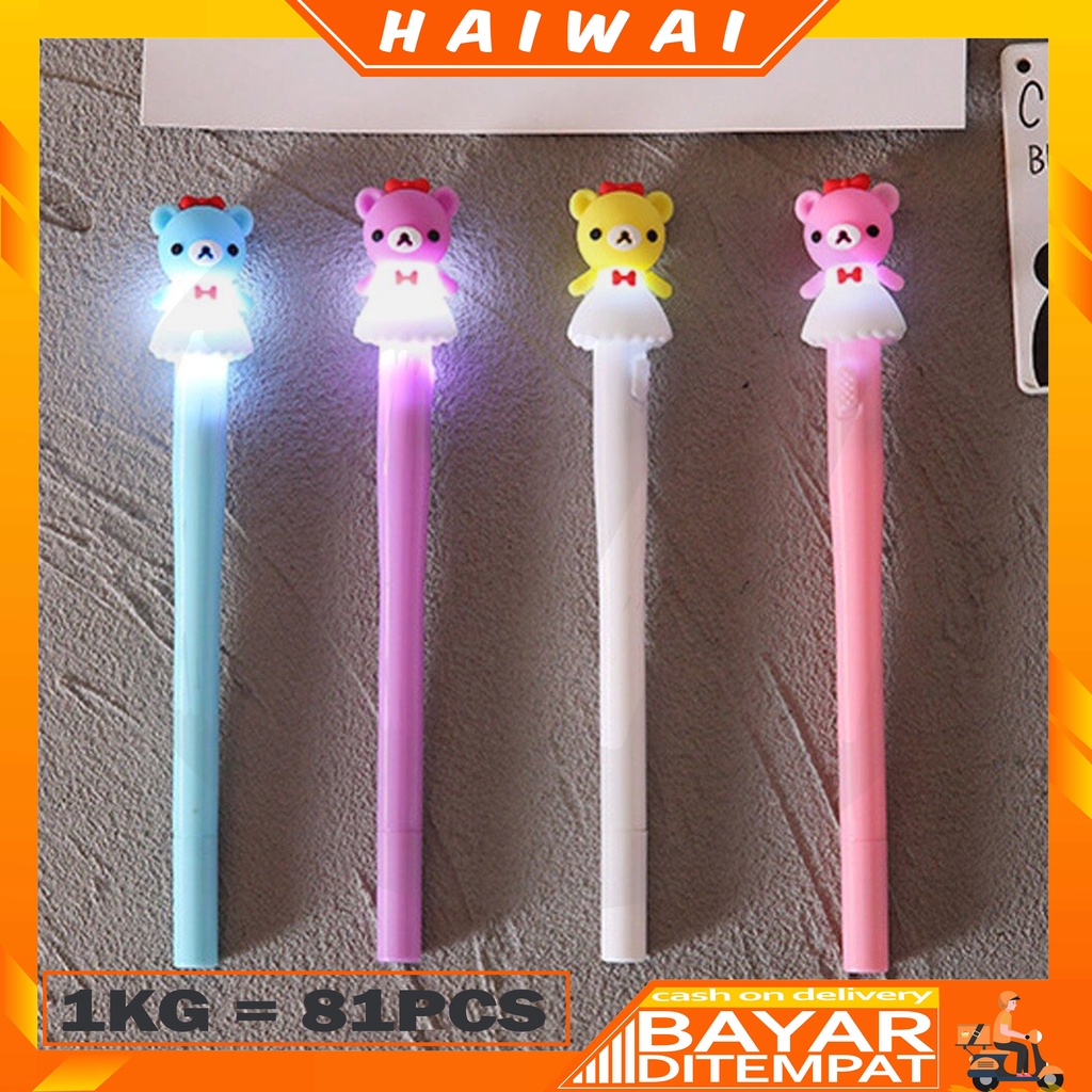 

HaiWai COD Pena Bear LED Lucu LED Unicorn Pen Murah Pena Karakter Led Produk Import Murah U09