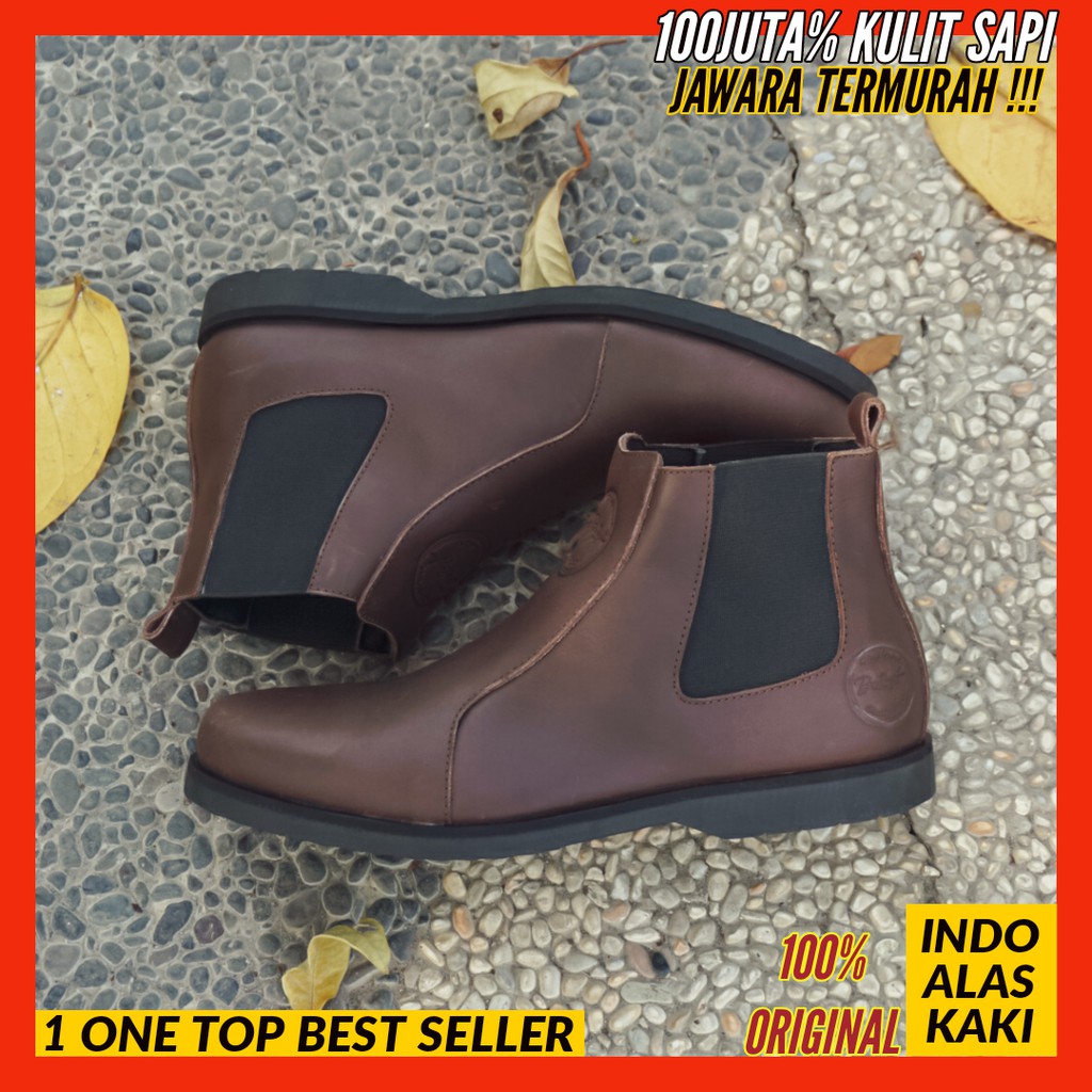Sepatu Pria Boots Chelsea Kasual - BRADLEYS ELAGOS BROWN ORIGINAL