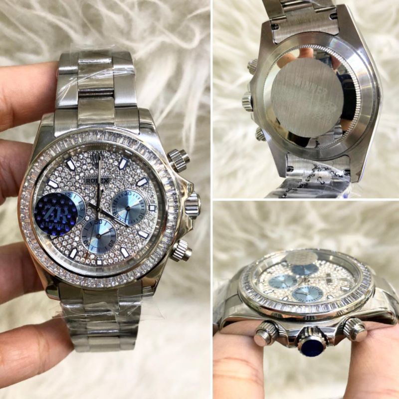 JAM TANGAN PRIA ROLEX DAYTONA FULL DAIOMOND PREMIUM GRADE AAA